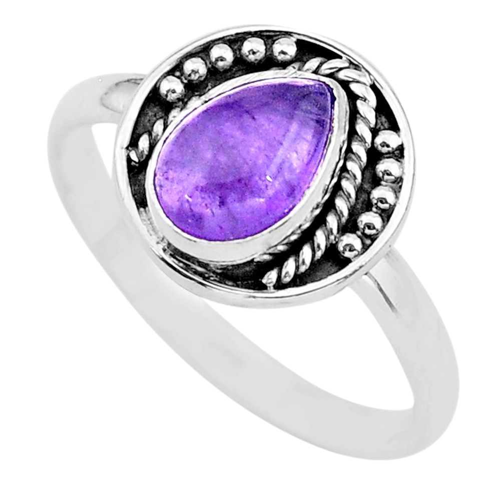 2.11cts solitaire natural purple amethyst 925 sterling silver ring size 9 t28402