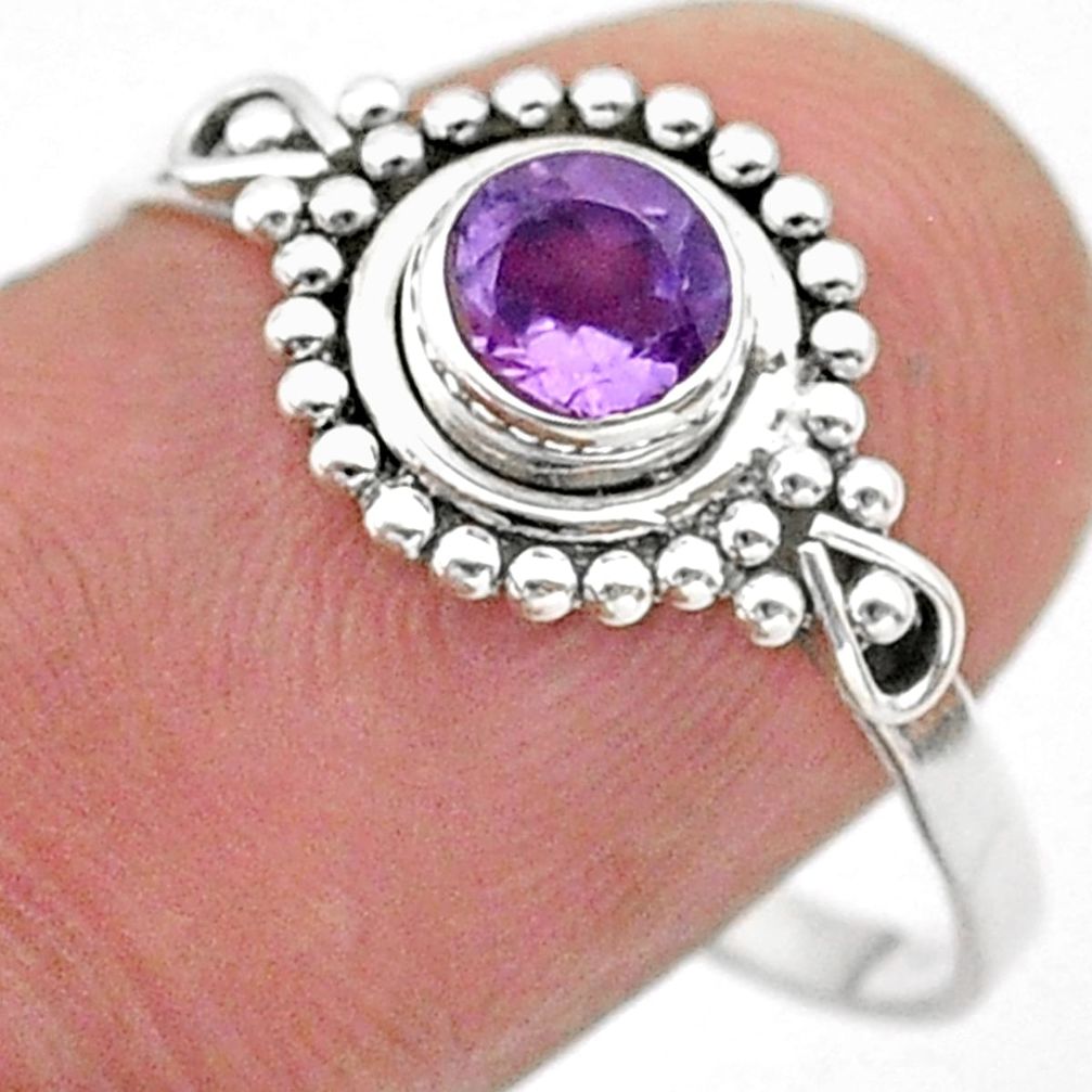 1.00cts solitaire natural purple amethyst 925 sterling silver ring size 9 t40025