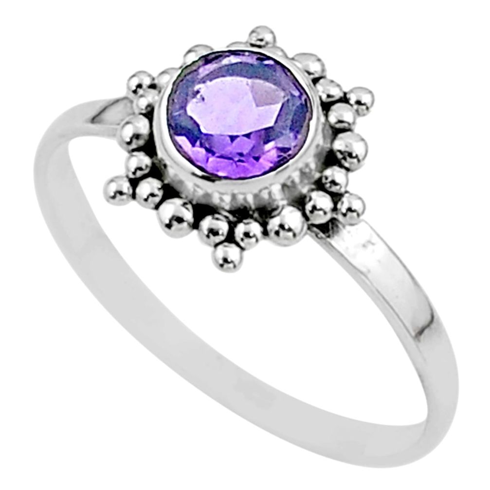1.13cts solitaire natural purple amethyst 925 sterling silver ring size 9 t51974