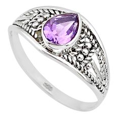 1.41cts natural cut amethyst silver graduation handmade ring size 9 t9558