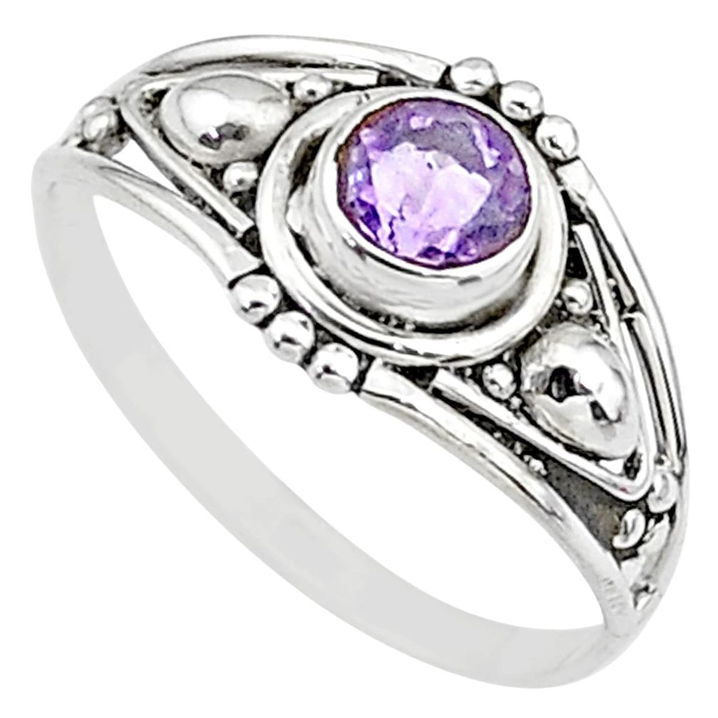 0.90cts natural cut amethyst silver graduation handmade ring size 9 t9682