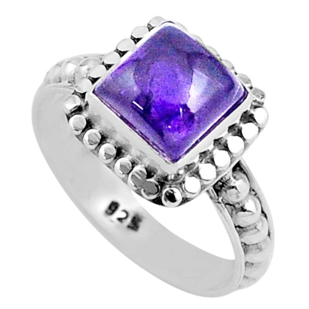 3.14cts solitaire natural purple amethyst 925 sterling silver ring size 9 u20936