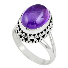 6.11cts solitaire natural purple amethyst 925 sterling silver ring size 9 u7297