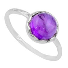 3.44cts solitaire natural purple amethyst 925 sterling silver ring size 9 u9098