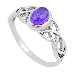 1.51cts solitaire natural purple amethyst oval 925 silver ring size 9.5 u23878