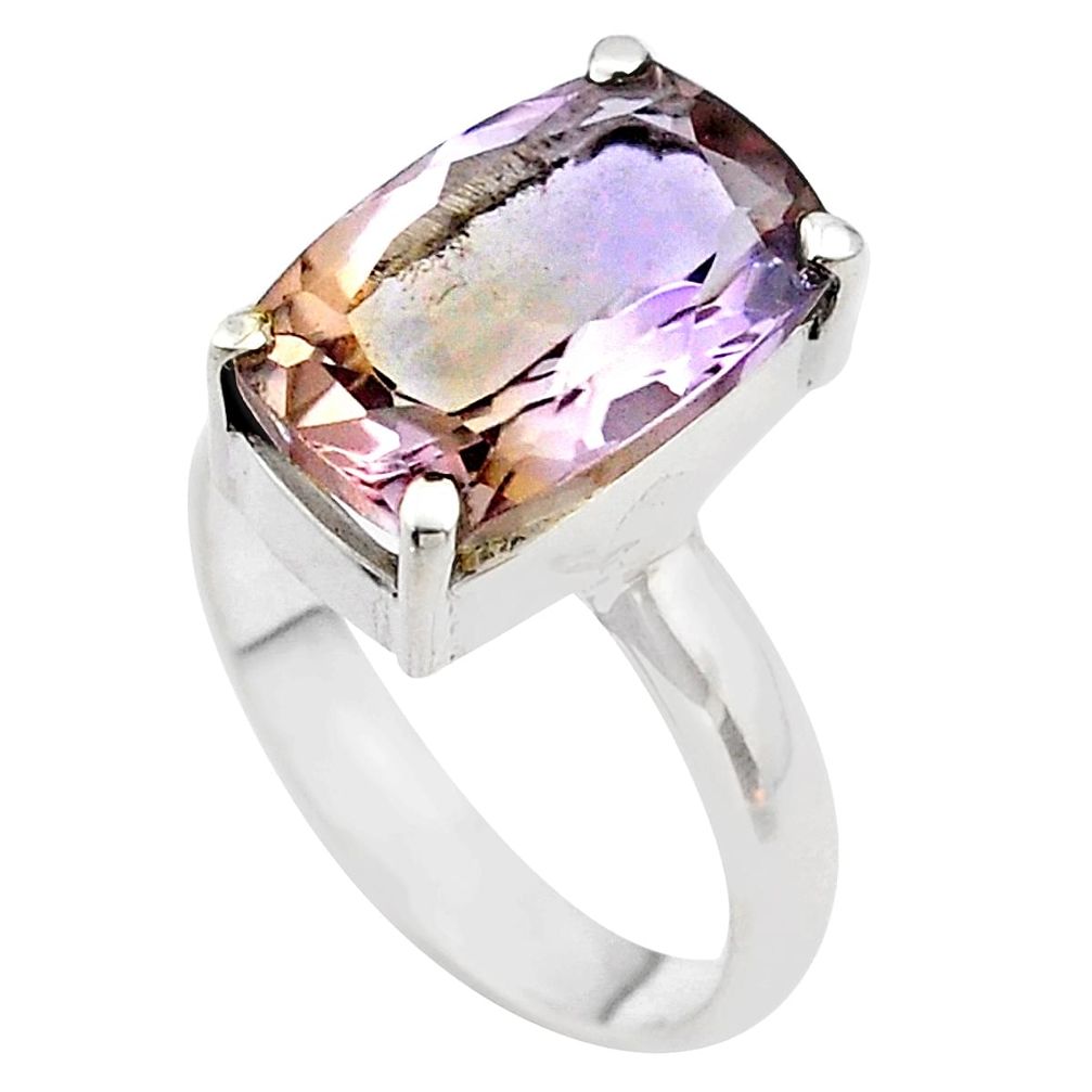 9.03cts solitaire natural purple ametrine 925 silver ring size 10 t45139