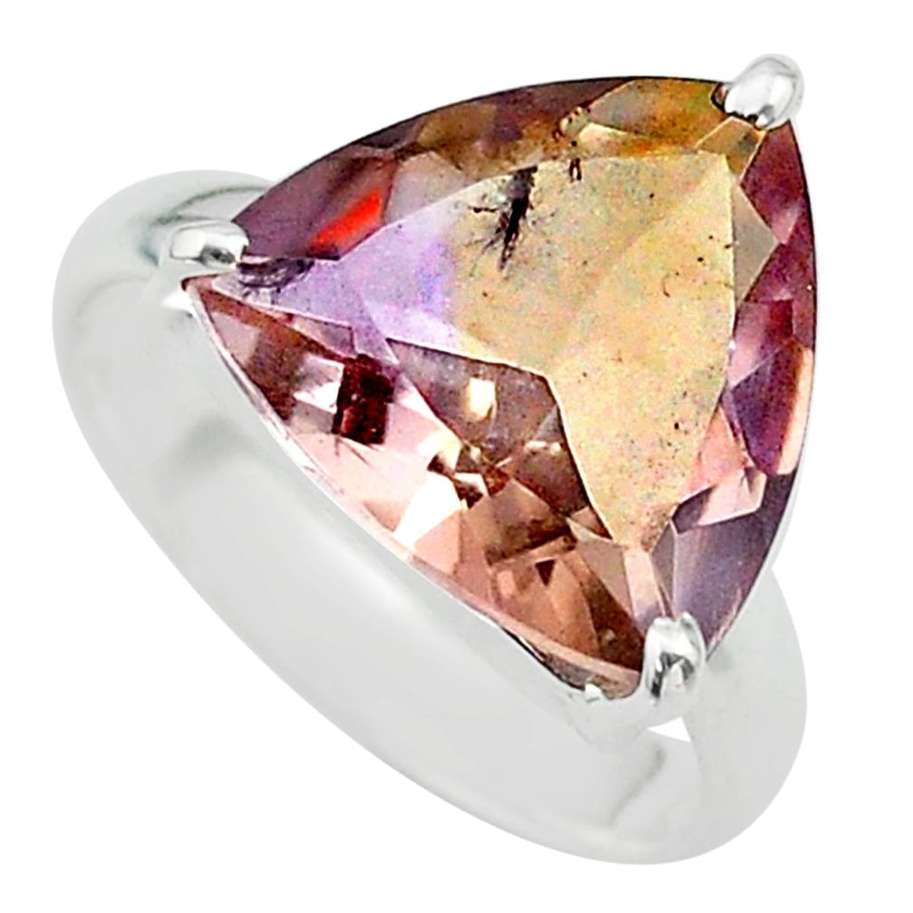 8.31cts solitaire natural purple ametrine 925 silver ring size 7.5 t24226