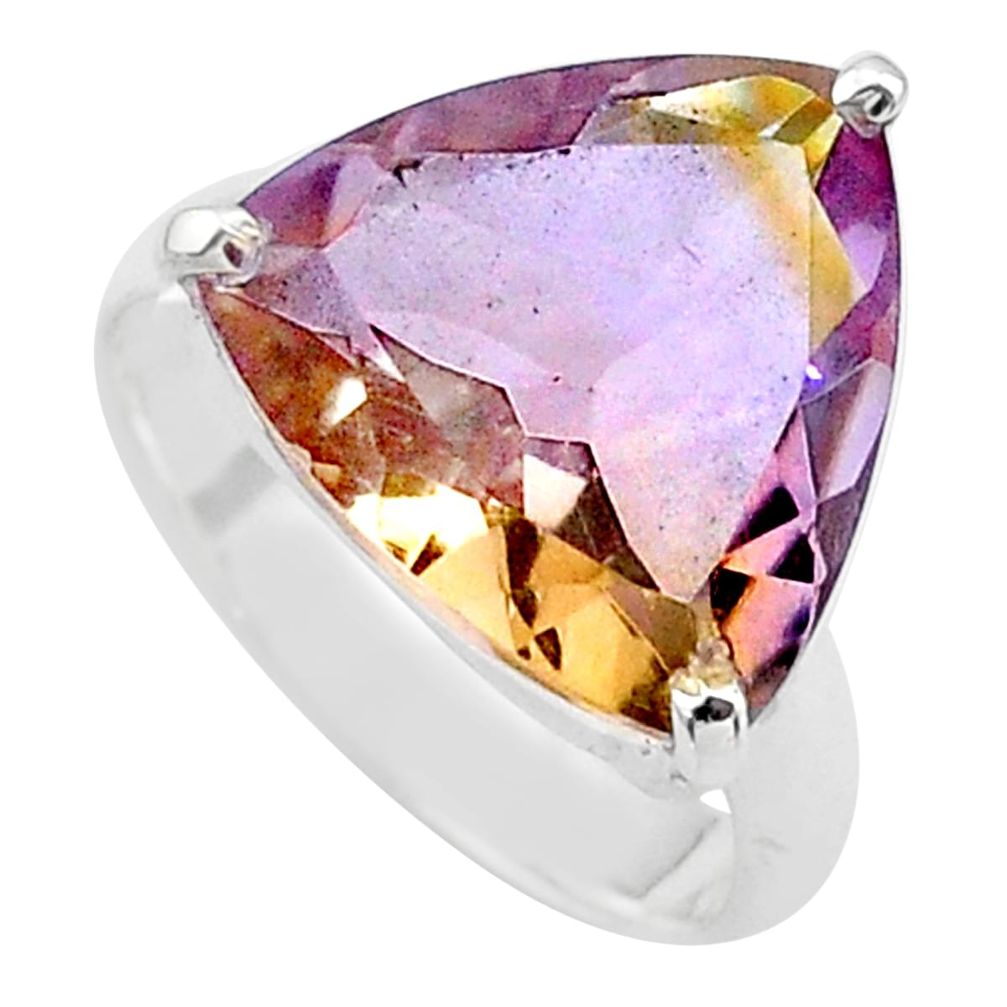 7.62cts solitaire natural purple ametrine 925 silver ring size 6.5 t24260