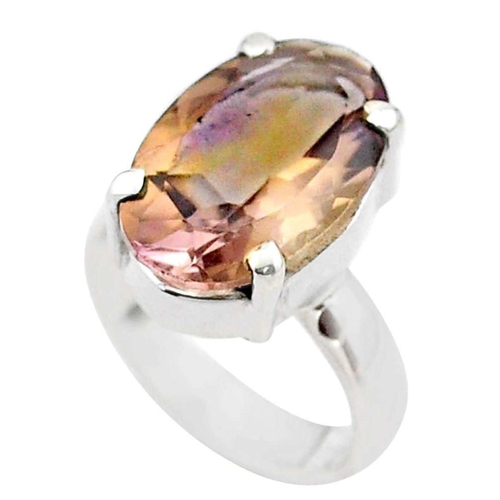 7.33cts solitaire natural purple ametrine 925 sterling silver ring size 5 t45114