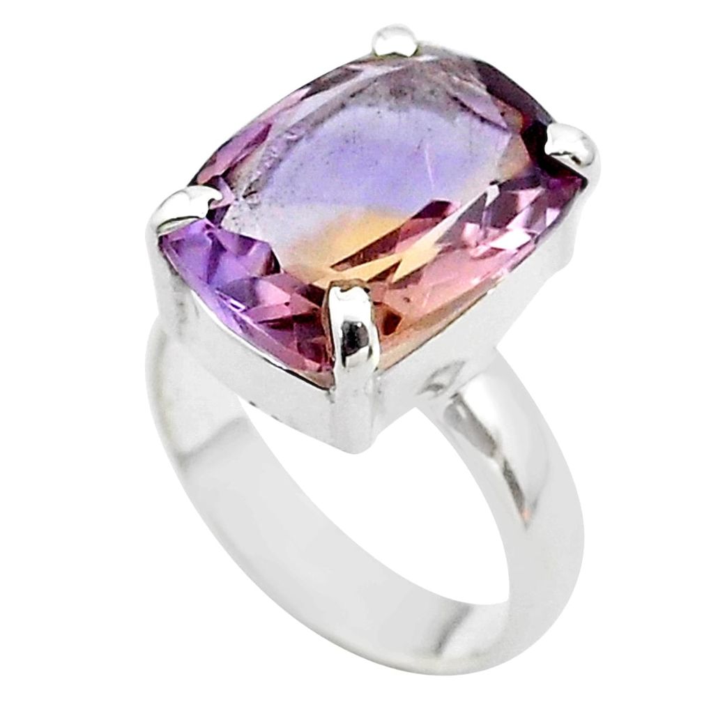 6.82cts solitaire natural purple ametrine 925 sterling silver ring size 5 t45136