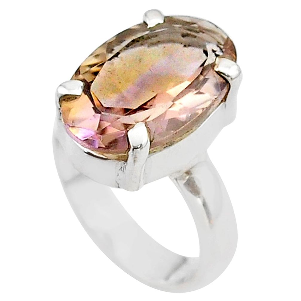 7.53cts solitaire natural purple ametrine 925 sterling silver ring size 5 t45137