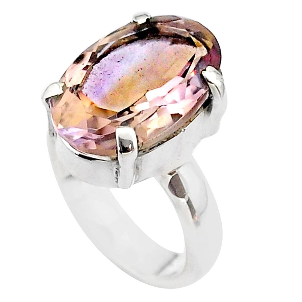 7.53cts solitaire natural purple ametrine 925 sterling silver ring size 5 t45140