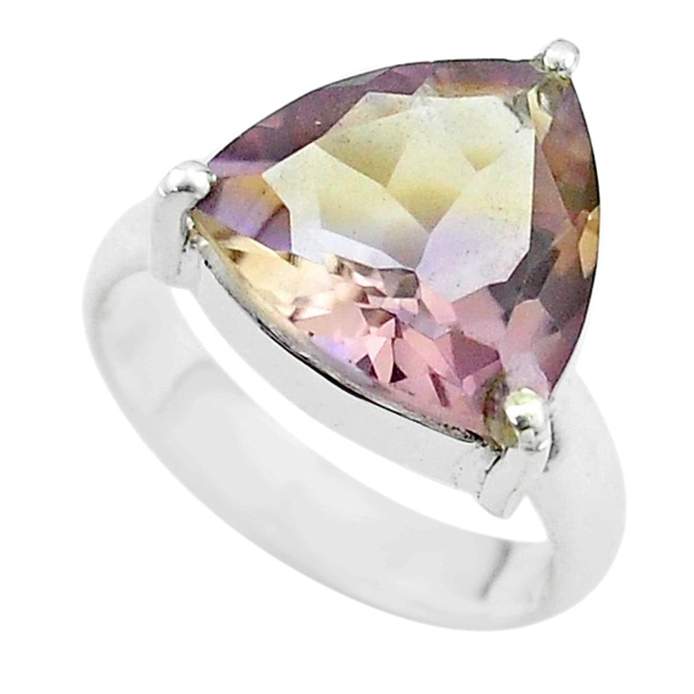 6.04cts solitaire natural purple ametrine 925 sterling silver ring size 5 t50230
