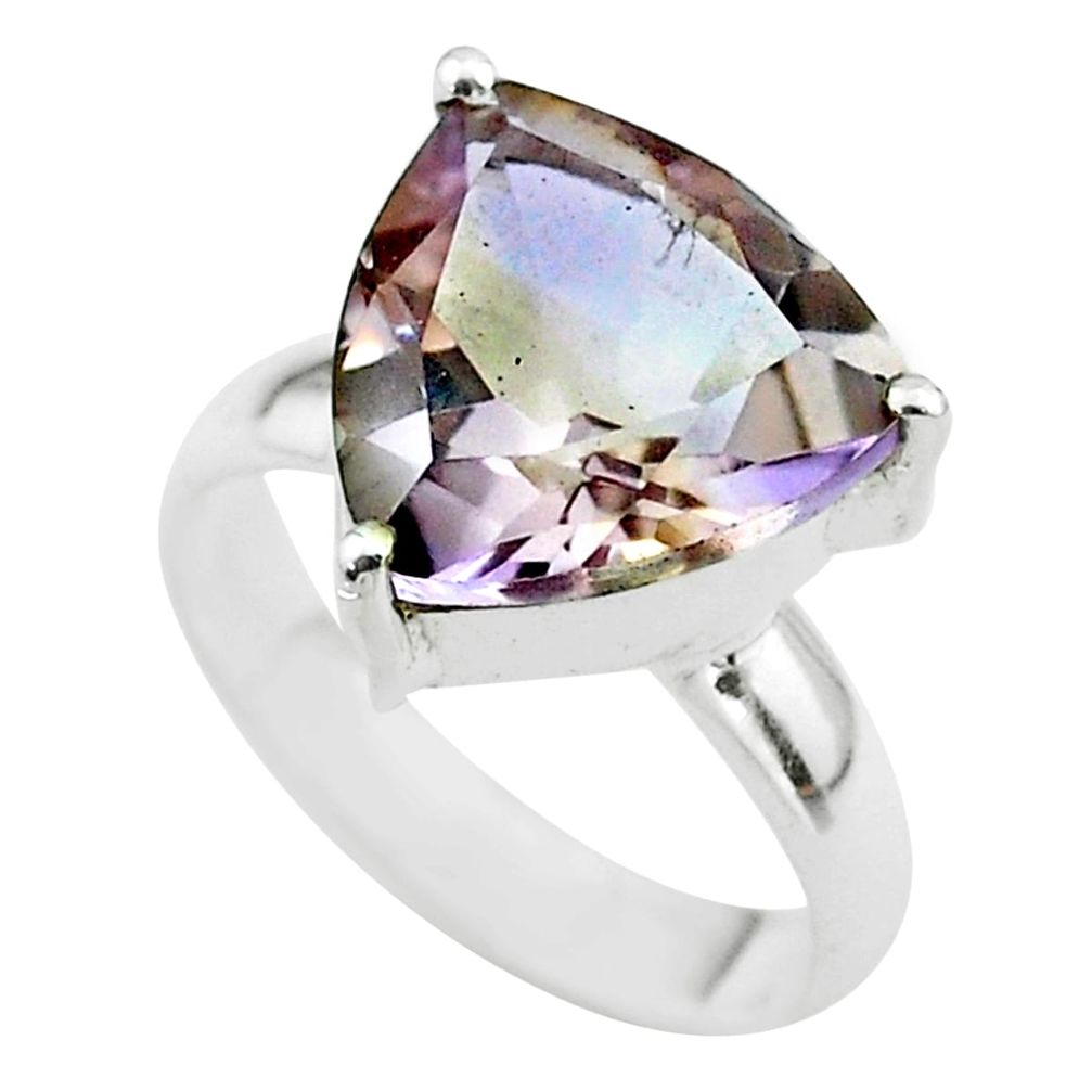 6.38cts solitaire natural purple ametrine 925 sterling silver ring size 6 t50216