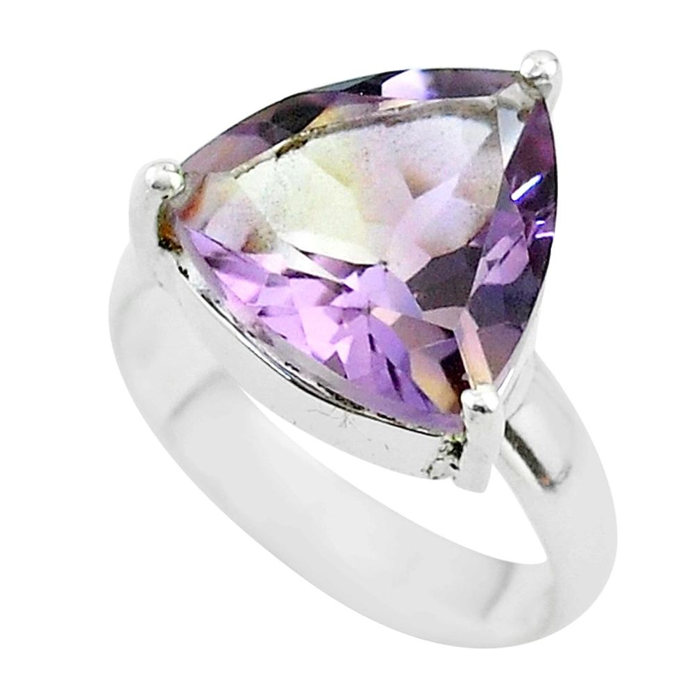 6.72cts solitaire natural purple ametrine 925 sterling silver ring size 6 t50221