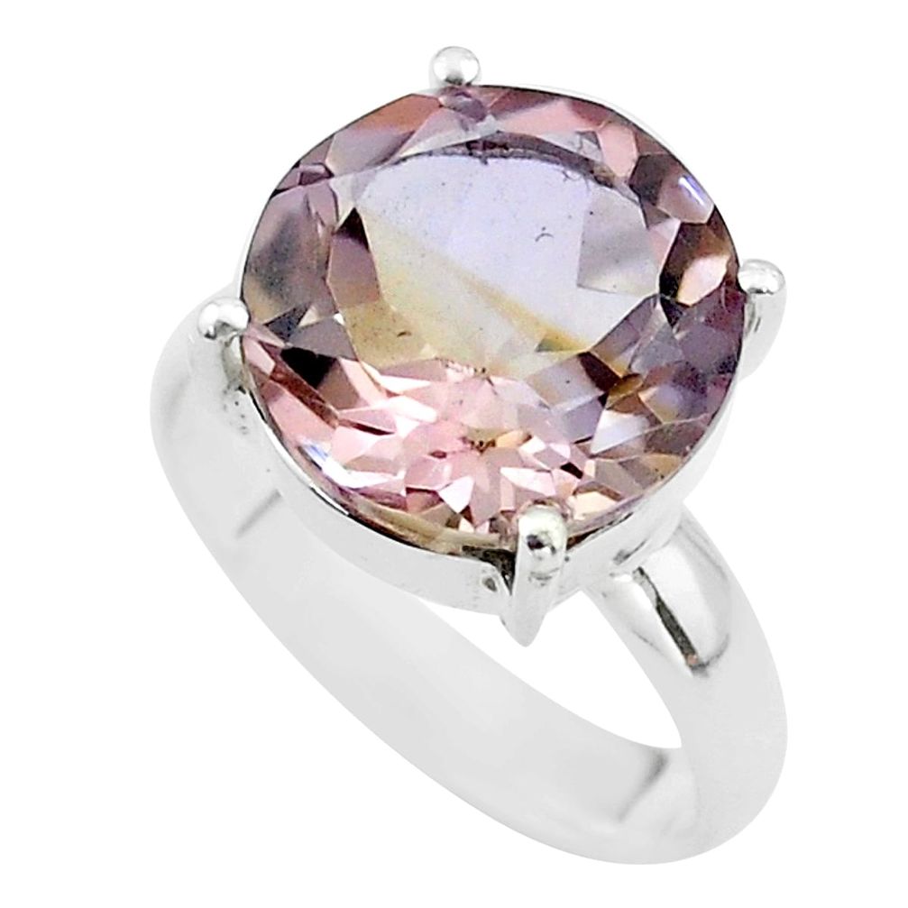 6.72cts solitaire natural purple ametrine 925 sterling silver ring size 6 t50222