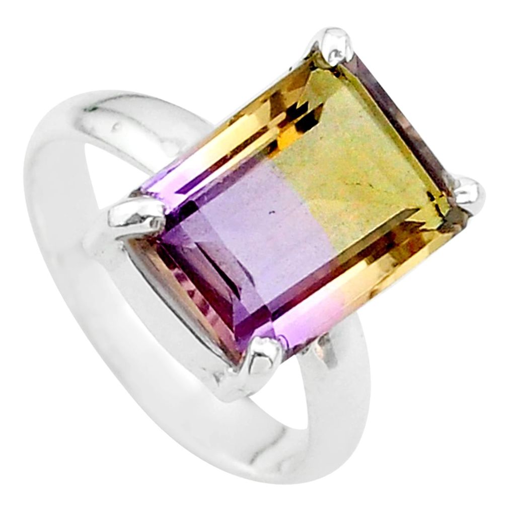 5.58cts solitaire natural purple ametrine 925 sterling silver ring size 7 t24243