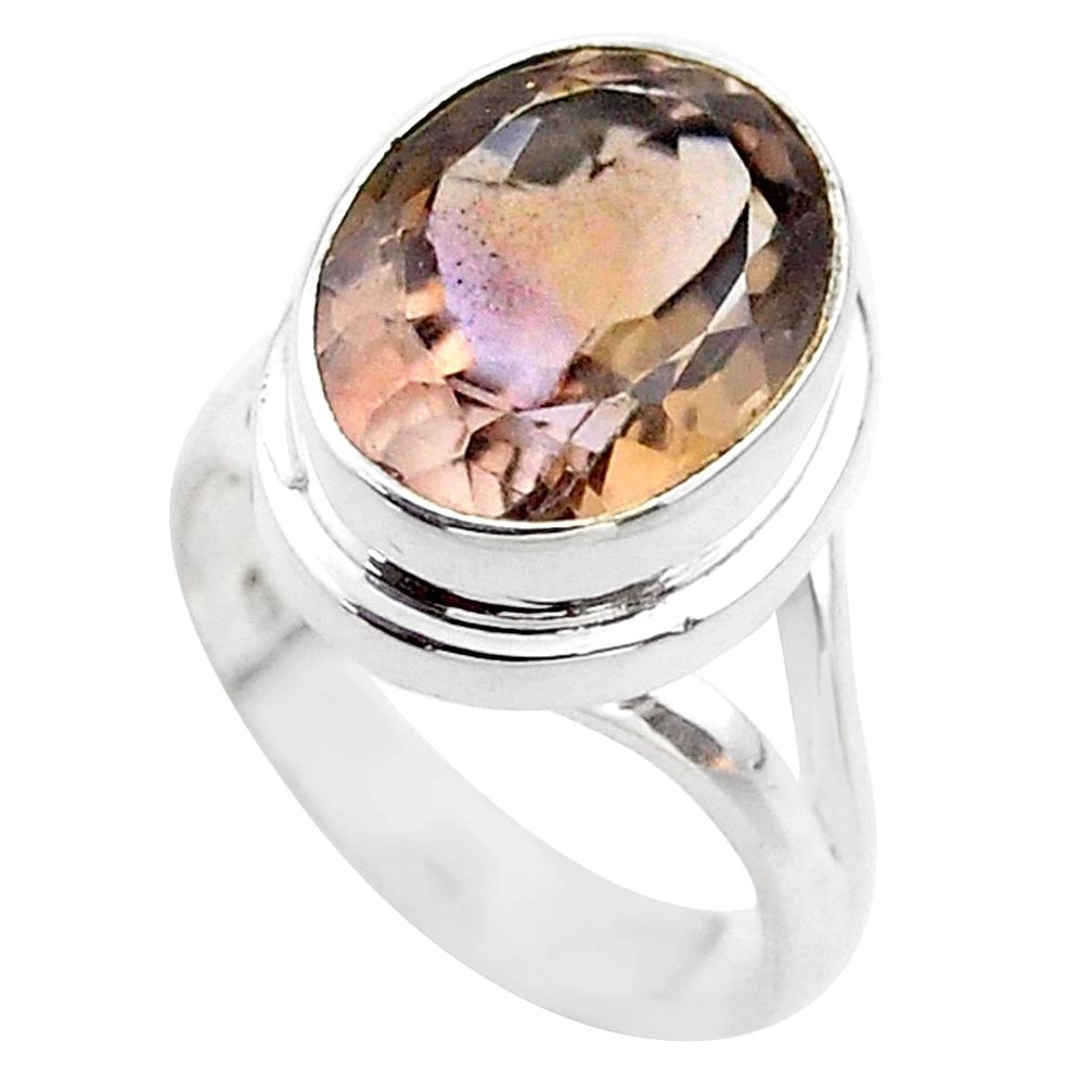 7.36cts solitaire natural purple ametrine 925 sterling silver ring size 7 t45097