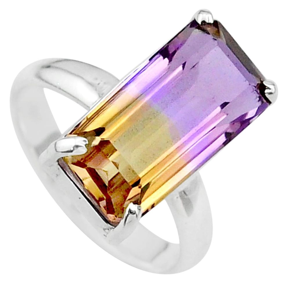 7.54cts solitaire natural purple ametrine 925 sterling silver ring size 8 t24251