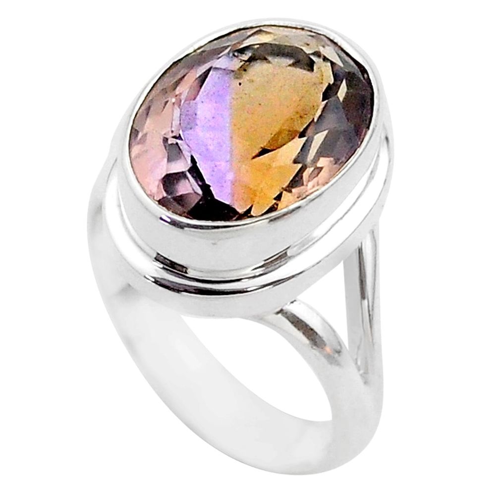 7.72cts solitaire natural purple ametrine 925 sterling silver ring size 8 t45088