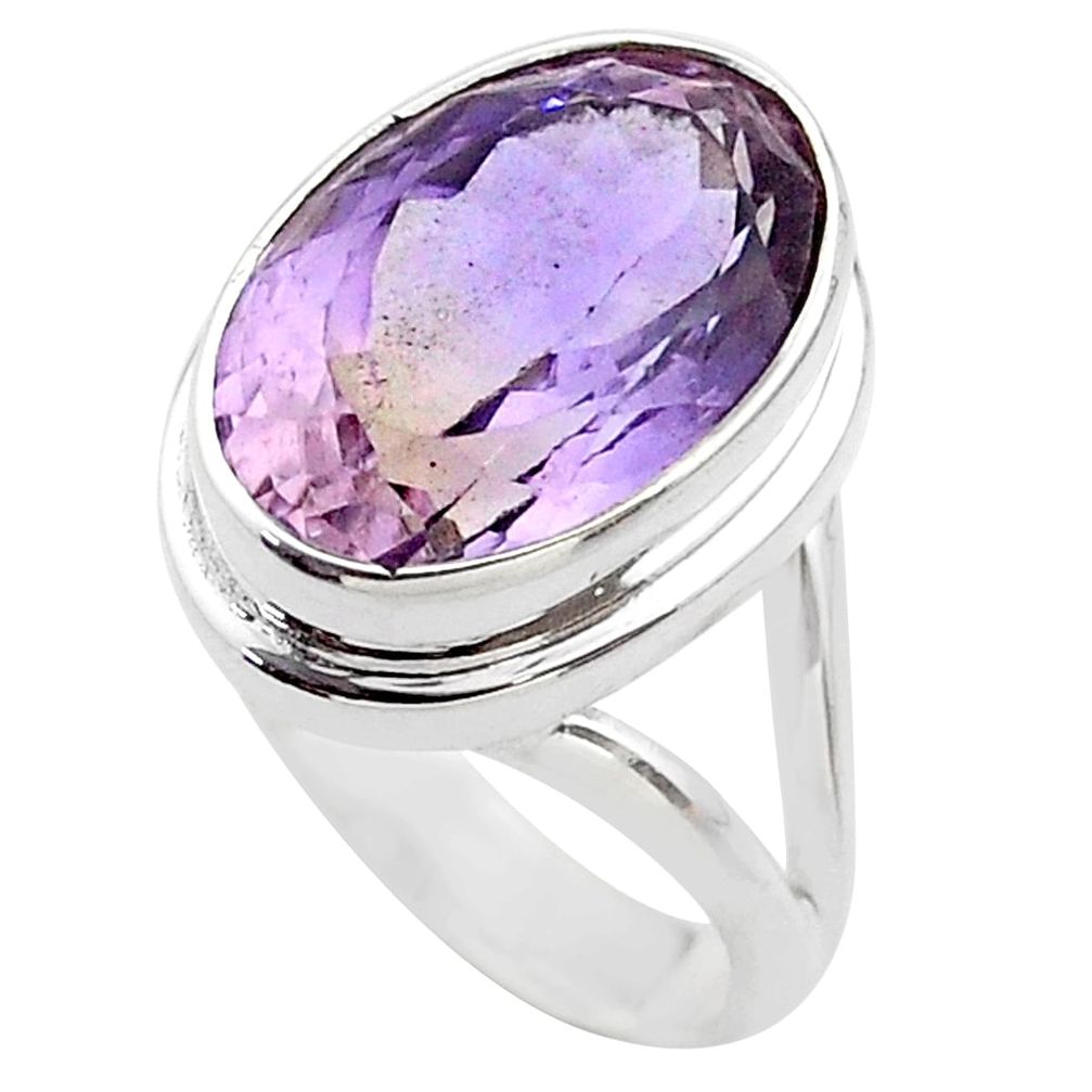 9.91cts solitaire natural purple ametrine 925 sterling silver ring size 8 t45111