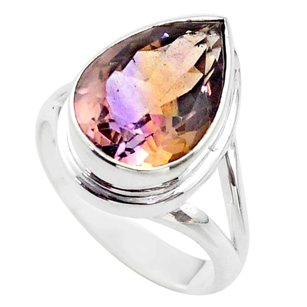 8.42cts solitaire natural purple ametrine 925 sterling silver ring size 8 t45116