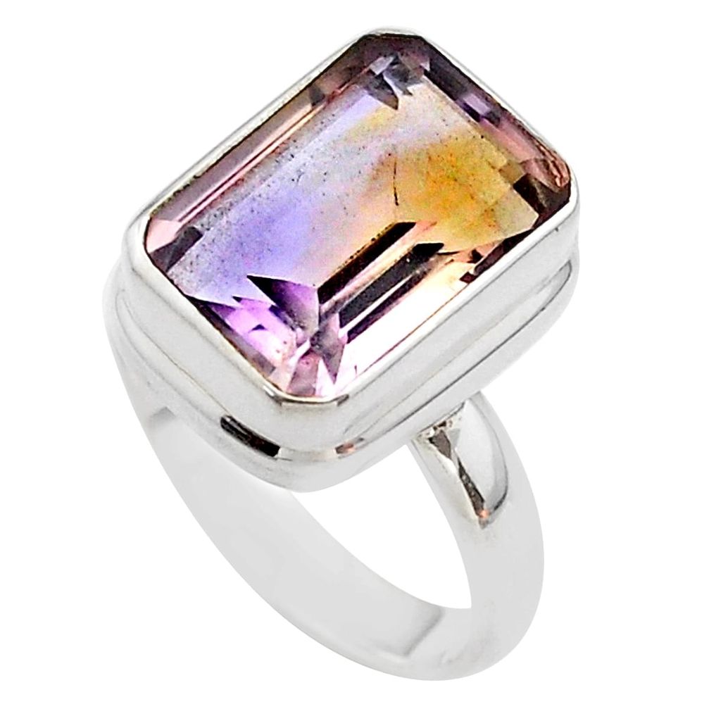 6.80cts solitaire natural purple ametrine 925 sterling silver ring size 8 t45134