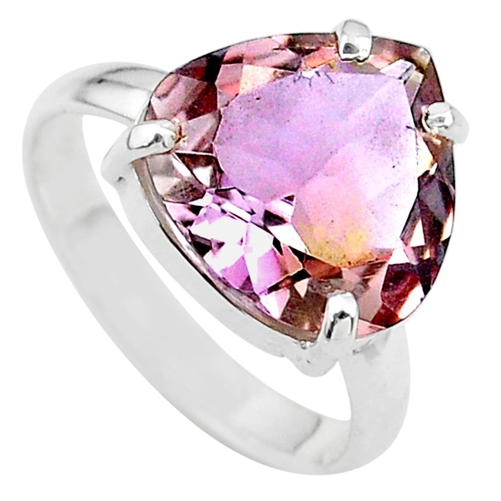 8.53cts solitaire natural purple ametrine 925 sterling silver ring size 9 t24252