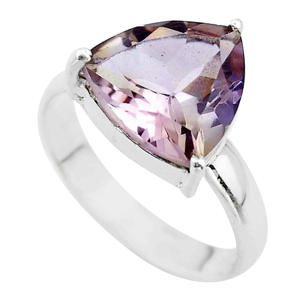 6.70cts solitaire natural purple ametrine 925 sterling silver ring size 9 t50287