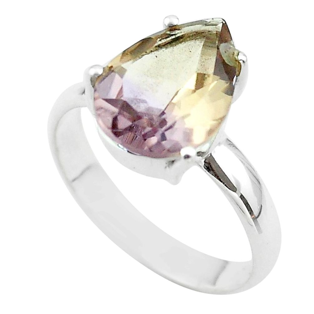 6.26cts solitaire natural purple ametrine 925 sterling silver ring size 9 t50292
