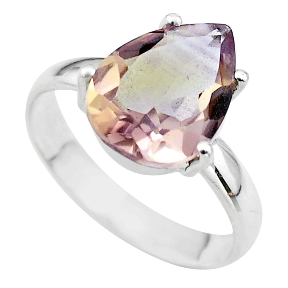 6.27cts solitaire natural purple ametrine 925 sterling silver ring size 9 t50293