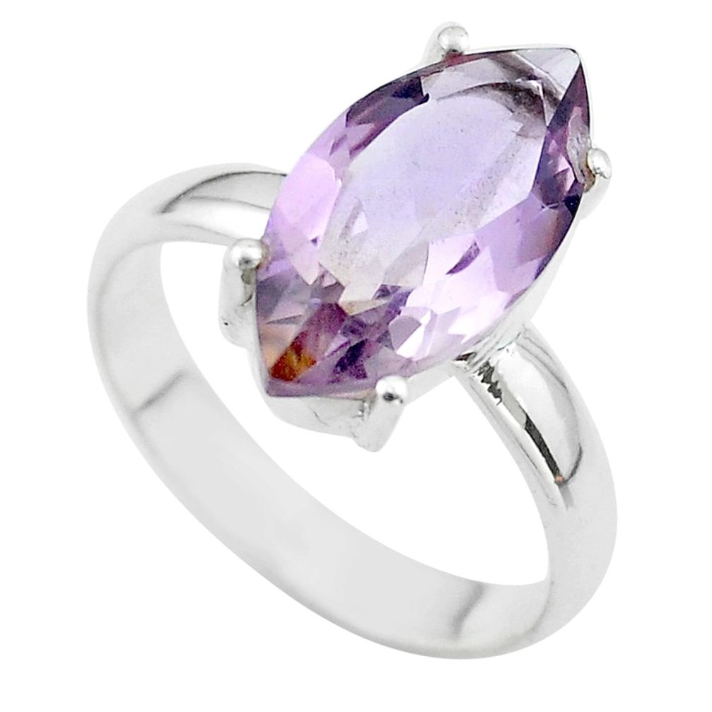 9.47cts solitaire natural purple ametrine marquise silver ring size 10 t50265
