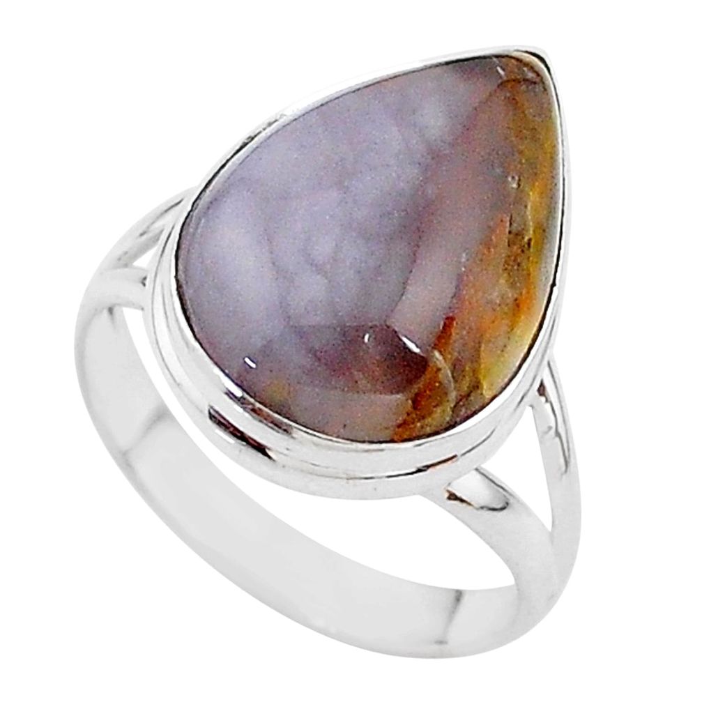 13.77cts solitaire natural purple grape chalcedony silver ring size 10 t17939