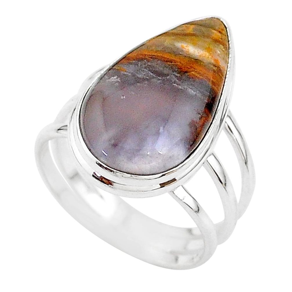 16.90cts solitaire natural purple grape chalcedony silver ring size 11 t17936