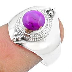 Clearance Sale- 2.41cts solitaire natural purple mojave turquoise 925 silver ring size 8 u33868