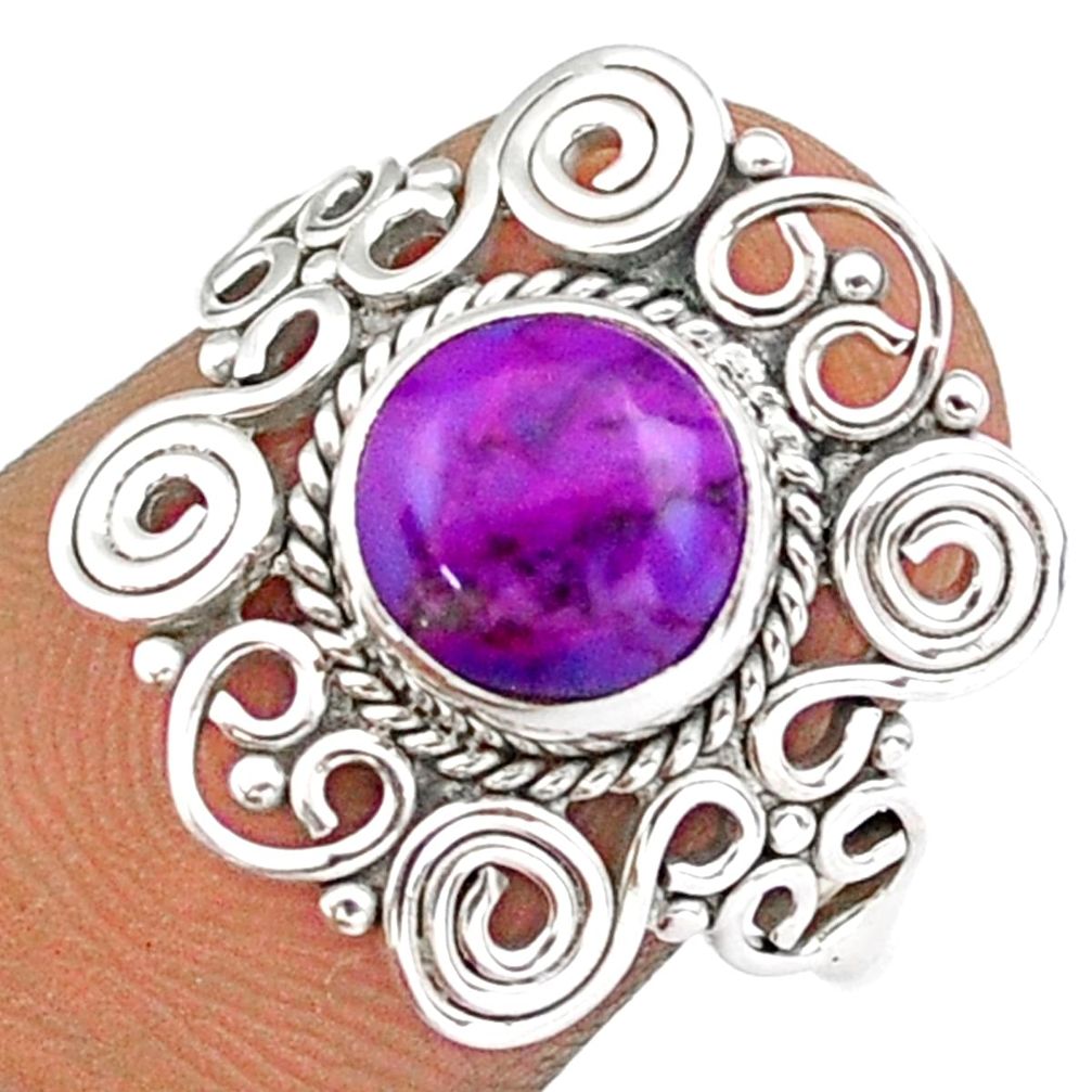e natural purple mojave turquoise 925 silver ring size 8.5 u7695