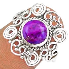 Clearance Sale- 3.25cts solitaire natural purple mojave turquoise 925 silver ring size 8.5 u7695