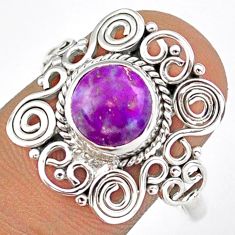 Clearance Sale- 3.11cts solitaire natural purple mojave turquoise silver ring size 10.5 u7693