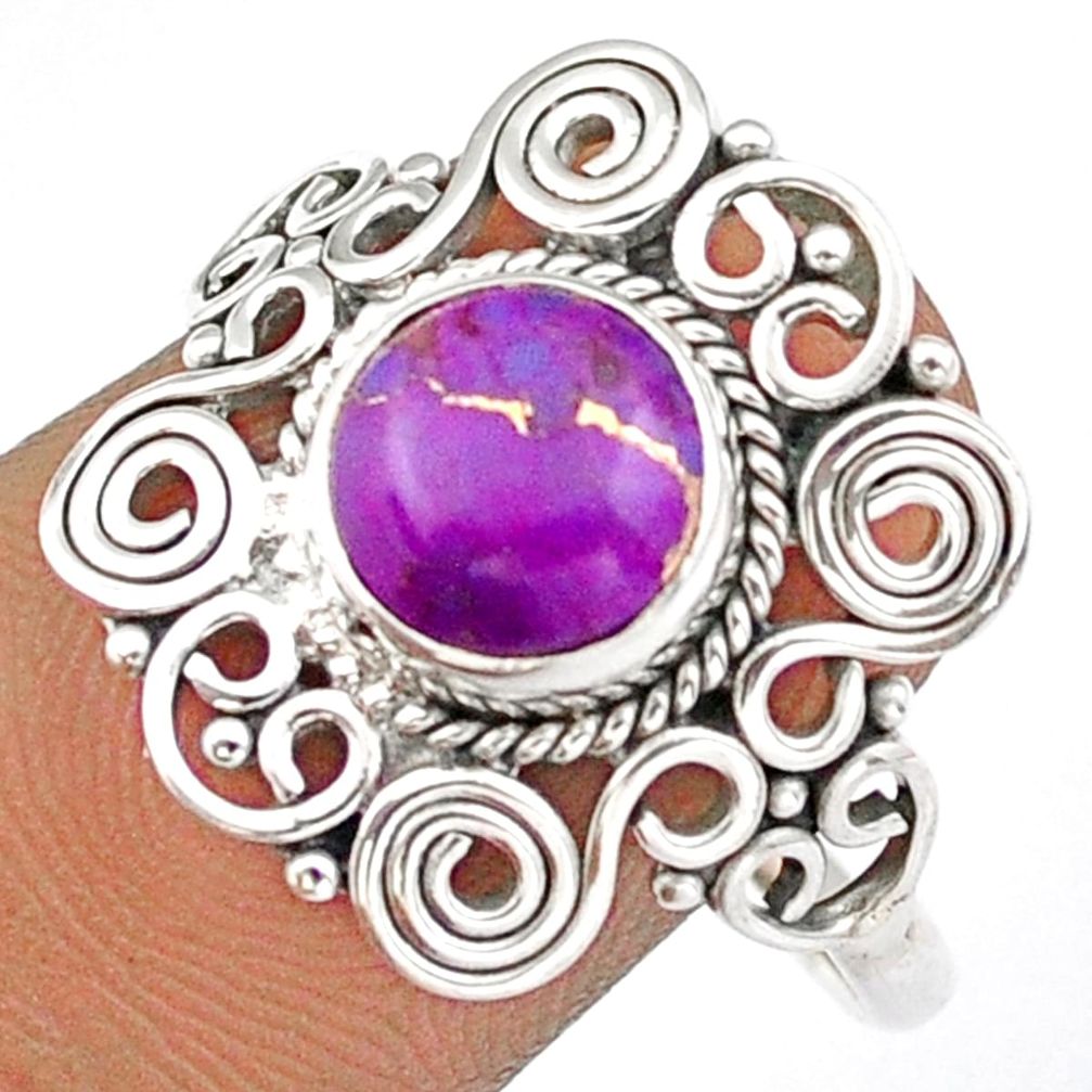 e natural purple mojave turquoise silver ring size 10.5 u7699