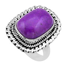 5.87cts solitaire natural purple phosphosiderite 925 silver ring size 6.5 n53961