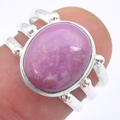 5.03cts solitaire natural purple phosphosiderite 925 silver ring size 6 u60841