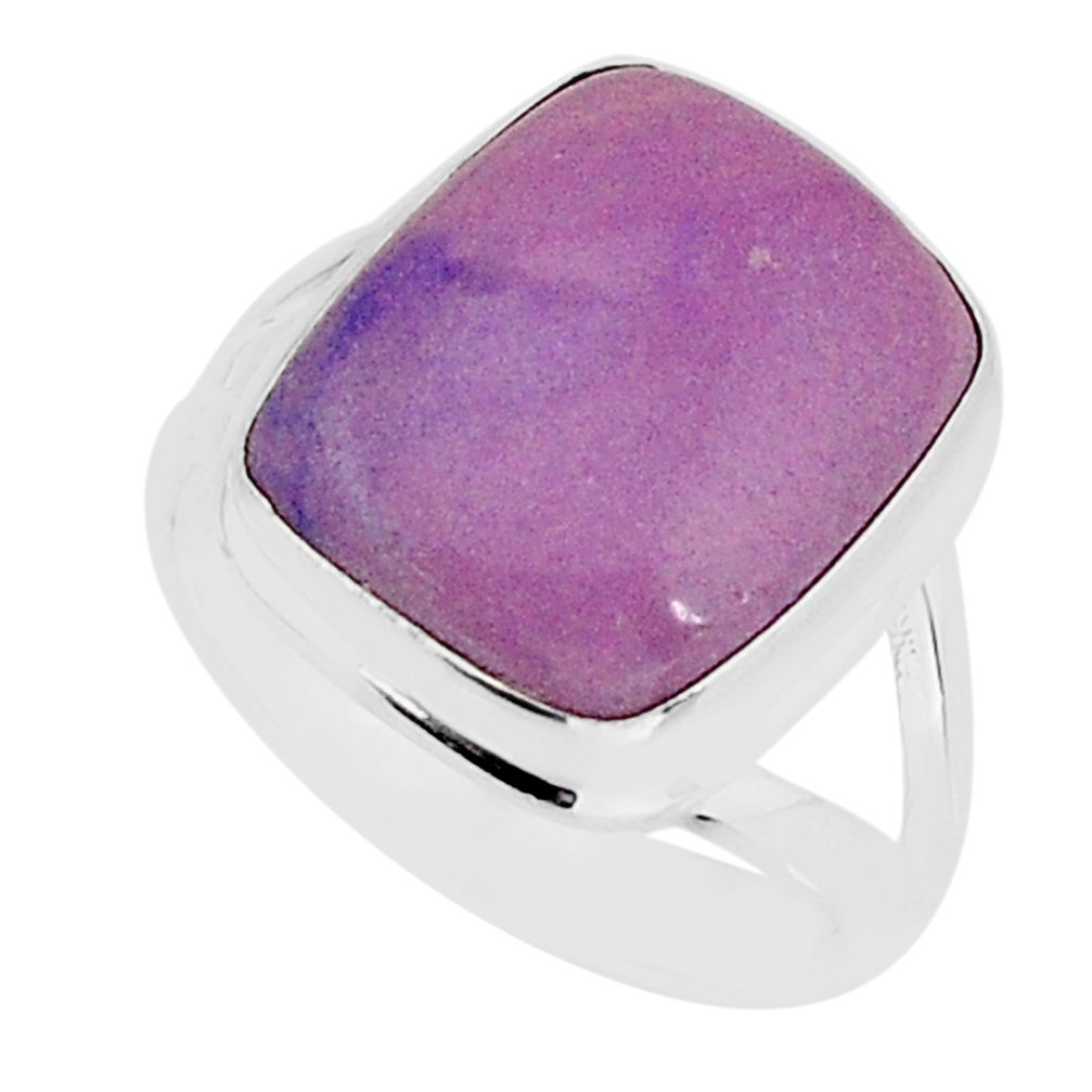 7.70cts solitaire natural purple phosphosiderite 925 silver ring size 6 y75407