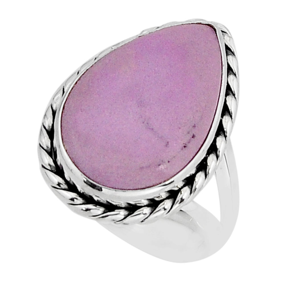 10.01cts solitaire natural purple phosphosiderite 925 silver ring size 6 y75460