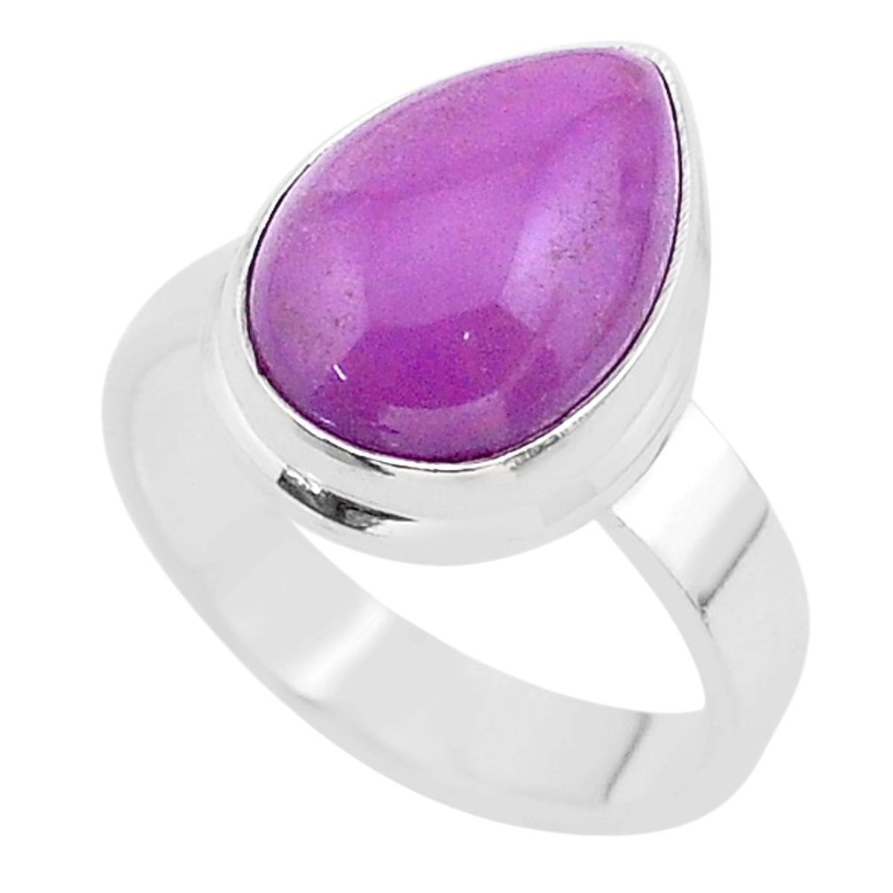 6.02cts solitaire natural purple phosphosiderite 925 silver ring size 7 t28100