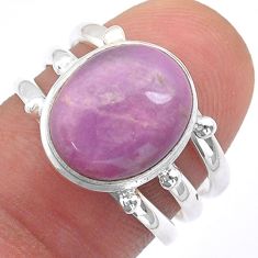 5.65cts solitaire natural purple phosphosiderite 925 silver ring size 7 u60846