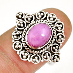 3.25cts solitaire natural purple phosphosiderite 925 silver ring size 8 y4054