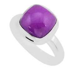 5.14cts solitaire natural purple phosphosiderite 925 silver ring size 8 y64024