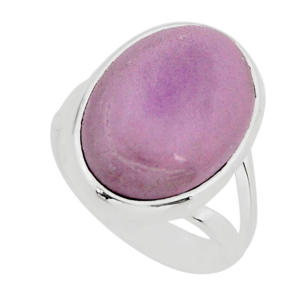 12.36cts solitaire natural purple phosphosiderite silver ring size 6.5 y75815