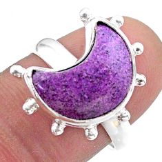 5.83cts solitaire natural purpurite stichtite 925 silver moon ring size 8 t47821