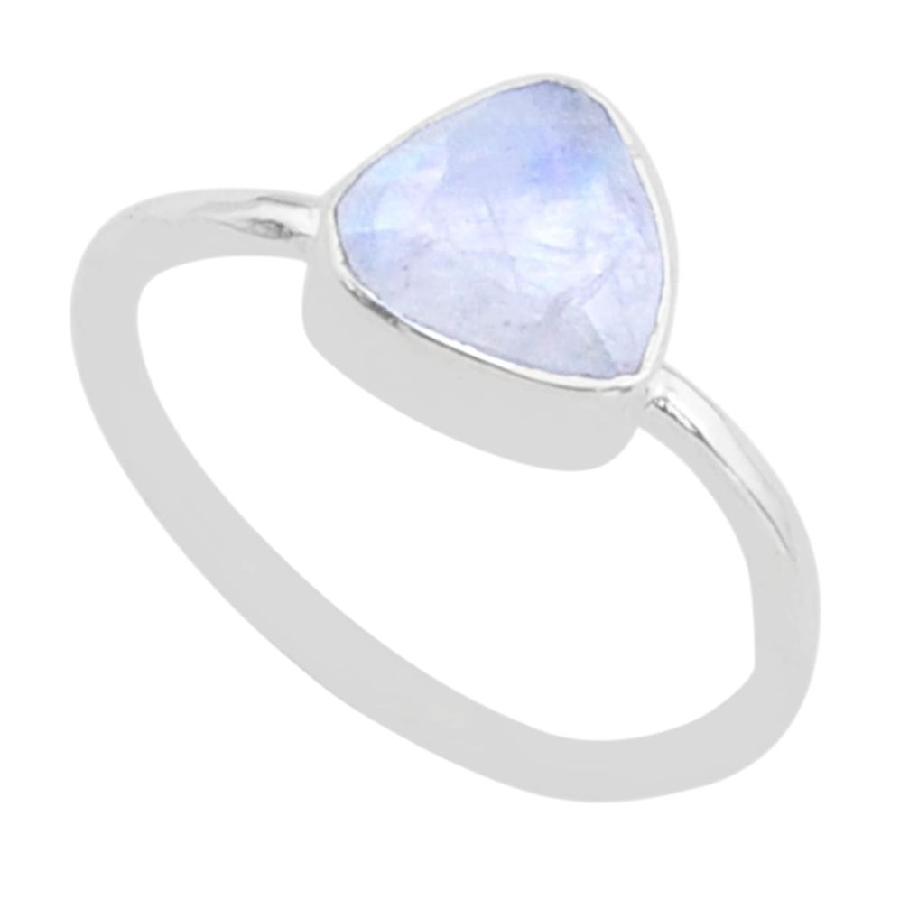 2.72cts solitaire natural rainbow moonstone 925 silver ring size 7 t78593